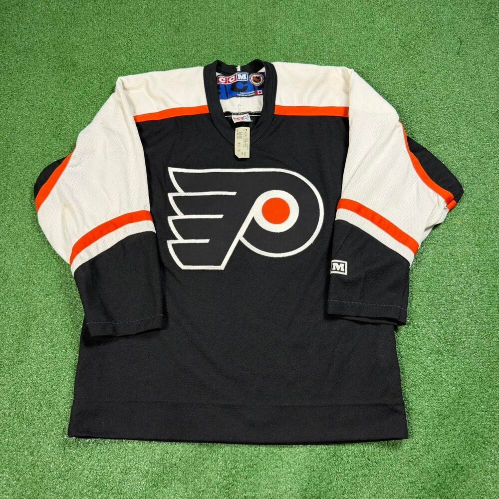 Philadelphia Flyers CCM Hockey Jersey NWT Black Orange Womens M 90s Canada NHL
